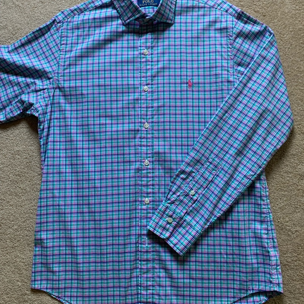 Polo by Ralph Lauren Men's Blue Plaid button down Shirt!  Size M. $49